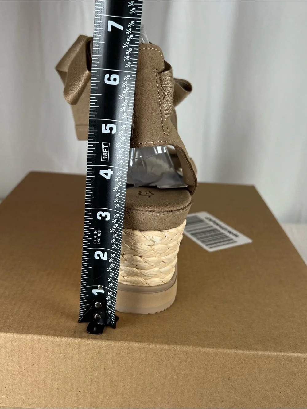UGG Women’s Ileana Ankle Strap Espadrille Platform Wedge Sandal Sand Sz9 NEW